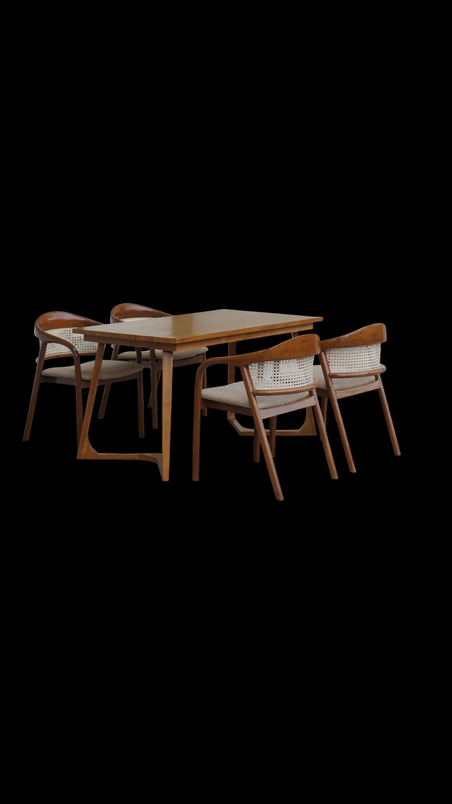 Set Meja Makan Minimalis Kayu Jati Perhutani