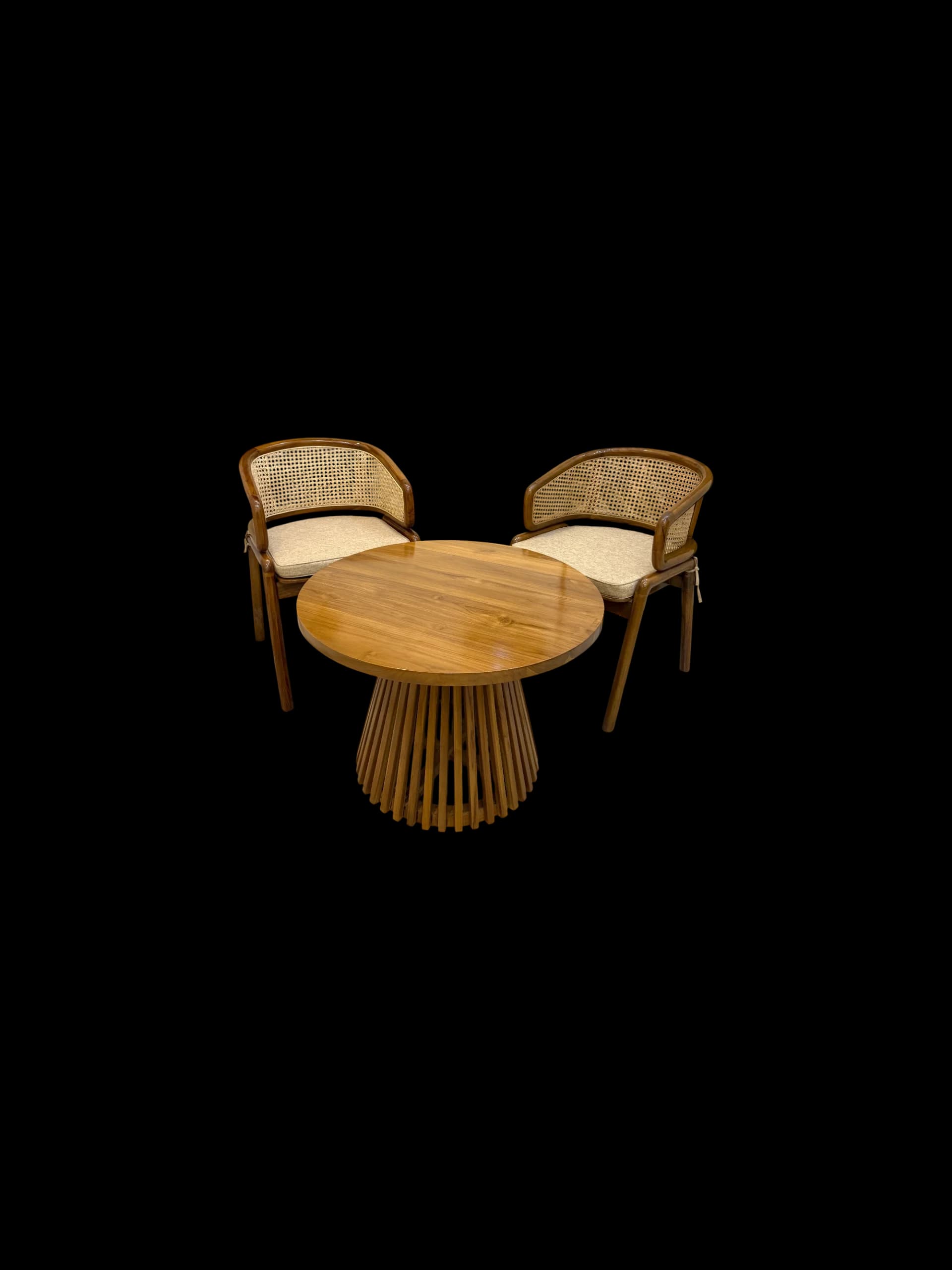 Kursi Teras Cleopatra Grade A Kayu Jati Perhutani Grade A Meja Bundar Diameter 80cm